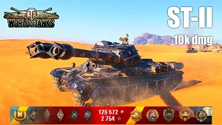 ST-II, 10K Damage, 10 Kills, Sand River - World of Tanks