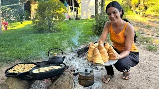 4 formas simples e diferentes de fazer pães na fogueira- Dia incrível aqui no sítio