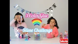3 Colors Of Glue SLIME! Challenge!