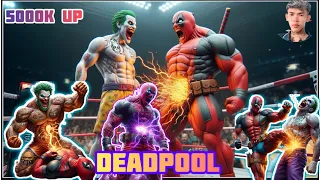 Dead pool 💀 🆚 Joker 🤡⚠️❌ Fighting in the Ring KUN KHMER #ai #deadpool #joker