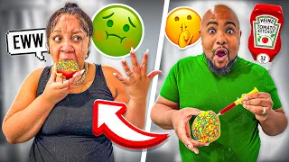 Filling Donuts With KETCHUP Then Feeding Them To My Wife! *HILARIOUS*