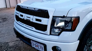 We install a "Raptor" replica grill on a 2011 Ford F-150