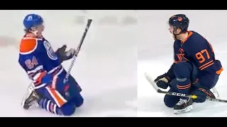 Proof That NHL History Repeats Itself - Oilers McDavid Goal Celly Highlights