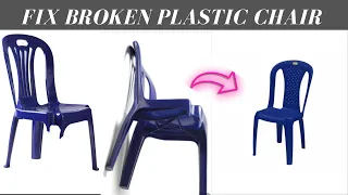 How to Fix broken plastic chair in 4 minutes| Broken plastic repairs using hot melt glue gun stick