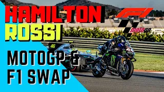 Valentino Rossi vs Lewis Hamilton Seat Swap MotoGP Formula 1