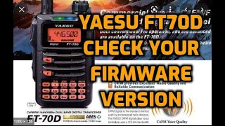 Yaesu FT-70D Firmware version