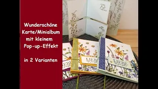 Mega Karte/Minialbum mit kleinem Pop-up-Effekt in 2 Varianten - Filigran floral - Stampin´ Up!