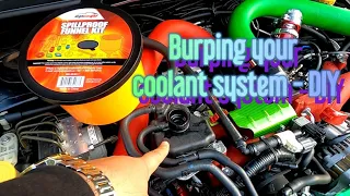 Spill Proof Funnel Kit DIY, how to burp your cooling system!