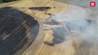 Pożar ścierniska - Łabuń Mały, gm. Resko