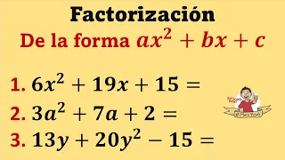 Factorización de un Trinomio de la forma ax2+bx+c. Método del aspa | Video 1 de 2.