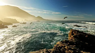 Calming Turquoise Coastal Waves, Blue Skies - Meditation, Stress Relief, Relaxing 4K UHD Big Sur, CA