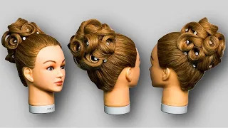 SVATEBNÍ ÚČES PRO PRINCEZNU. DRDOL.WEDDING HAIRSTYLE FOR A PRINCESS. BUN.CHIGNON. BOLLO. PÃO. كعكة