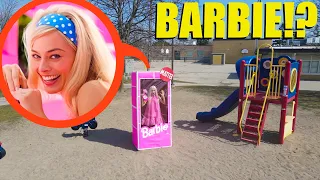 drone catches Barbie at haunted park (we found her!)