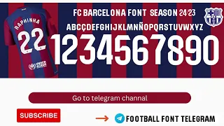 Barcelona 2023-24 Font Free Download by s sport _ Download Free Football Font