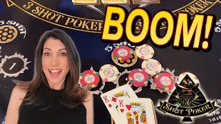 WOW!!! 😮 BIG Hand on 3 Shot Poker at Saratoga Casino Black Hawk