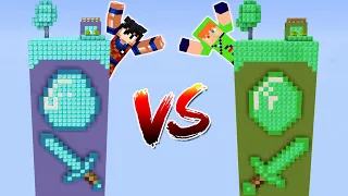 ILHA DE DIAMANTE VS ILHA DE ESMERALDA NO MINECRAFT!! QUEM GANHOU?