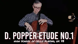 D. Popper Cello Etude No.1 High School of Cello Playing Op. 73 in Fast and Slow Tempo