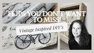 How To Vintage Home Decor DIY's ~ Upcycle With Fabric, Transfers & Moulds!