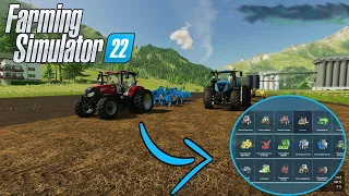 MOSTRANDO TODOS OS VEÍCULOS E IMPLEMENTOS DO FARMING SIMULATOR 22