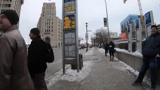 [4K] Walking In Winnipeg, Canada, Downtown to Union Station And St-Boniface Cathedral