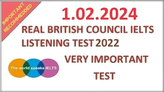 BRITISH COUNCIL IELTS LISTENING PRACTICE TEST 2024 WITH ANSWERS  - 1.02.2024