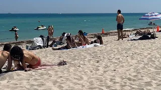 🇺🇸 Sunny day at Miami beach walk | beach walk 4K🌅