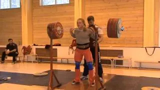 Weightlifting, Oxana Slivenko & Vladimir Safonov, squats 200kg x 2, 2008