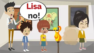 Lisa FARTS in the MUSEUM | Basic English conversation | Learn English | Like English