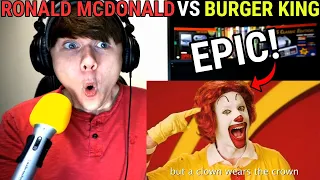 Ronald McDonald vs The Burger King. Epic Rap Battles of History @ERB REACTION!