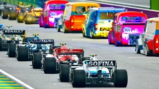 F1 2020 Cars vs Supervans Monster at Le Mans 24 Circuit