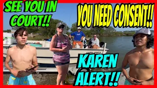 Karen’s Gonna Karen!! “You Need Consent!!” Clear Lake Boat Ramp!!