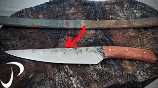 Knife Making - Forging an Extremely Sharp Kitchen Knife From Scrap Leaf Spring