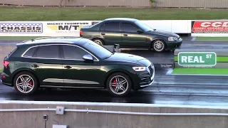 Audi SQ5 vs Tesla Model X & Honda Civic 1/4 Mile Drag Races