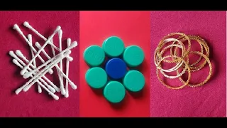 3 Super home decor ideas using waste Ice cream stick ,Old bangles ,Earbuds,Bottle caps| Home decor