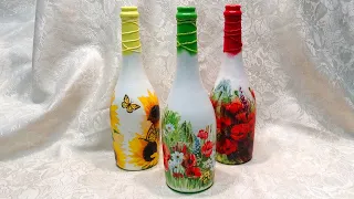 HOW to do DECOUPAGE in a BOTTLE 🍾 and not die trying...