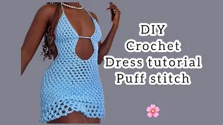 Crochet dress tutorial | puff stitch- part 2 #diy #handmade