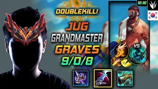천상계 정글 그레이브즈 템트리 룬 월식 기발 - GrandMaster Graves Jungle vs Hecarim - 롤 KR 12.18