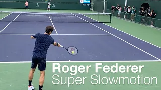 Relaxed Roger Federer & D. Schwartzman Forehand & Backhand Court Level Practice in Slow Motion