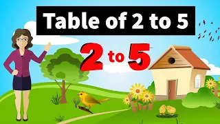 Table of 2 to 5 |  Table of Two to Five | Learn Multiplication Table of 2 to 5 #kidvideo