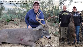 MEXICO ARCHERY DEER & JAVELINA HUNT BILLIE JO KORN IN OLD MEXICO WITH HER MISSION CROSS BOW SCORES!