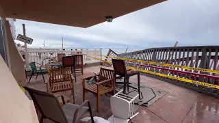 Students evacuated after an Isla Vista balcony collapsed due to erosion caused by the recent storms