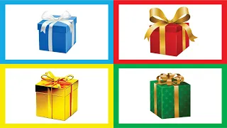 Choose Your Gift - Blue Red Yellow Green Boxes #giftbox