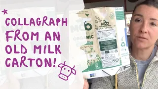 Collagraph using an old milk carton - 'A Suffolk Barn' .. (how dairyng!)