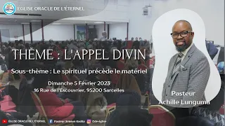 1ER CULTE DOMINICAL DU 05/02/2023, THEME : L'APPEL DIVIN