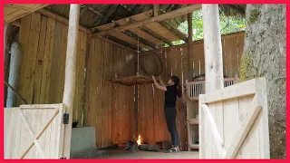 Creating a kitchen loft to store utensils, Great uses of bamboo. Building farm, free life (ep14)