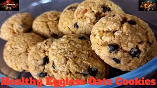 Oats Cookies with & without oven | Eggless & Healthy Oats Cookies | Oats Biscuit | Weightloss Recipe