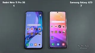 Xiaomi Redmi Note 11 Pro 5G vs Samsung Galaxy A73 | SpeedTest and Camera comparison