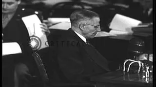 US officials speak about the Japanese attack on Pearl Harbor without any notifica...HD Stock Footage