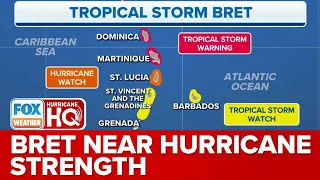 Tropical Storm Bret Near Hurricane Strength As It Closes In On Islands In Eastern Caribbean