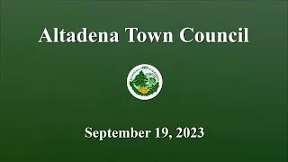 Altadena Town Council Meeting: September 19, 2023